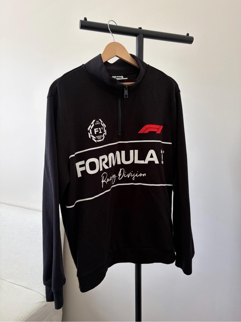 F1 Formula Racing Division Black Half-Zip Pullover
